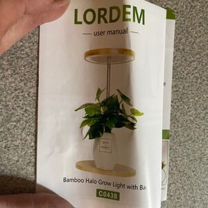 LORDEM Bamboo Halo Grow Light Mini Plant Lamp USB LED‎ with Timer
